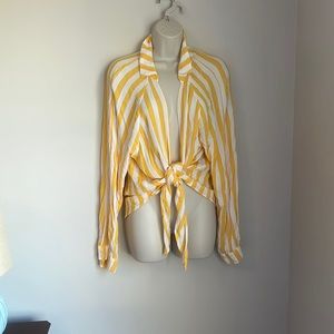 Yellow and white beach light weight shirt